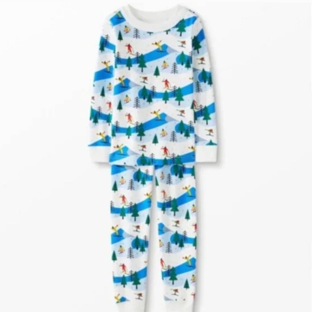 Hanna Andersson Unisex Ski Print Adult Long John Pajama Set Size XL X-Large